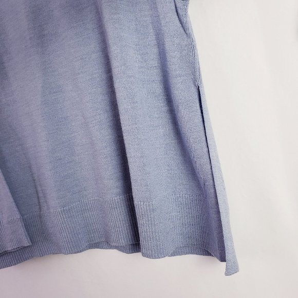 Eileen Fisher Fine Italian Merino Lt Blue Sweater - Picture 7 of 10